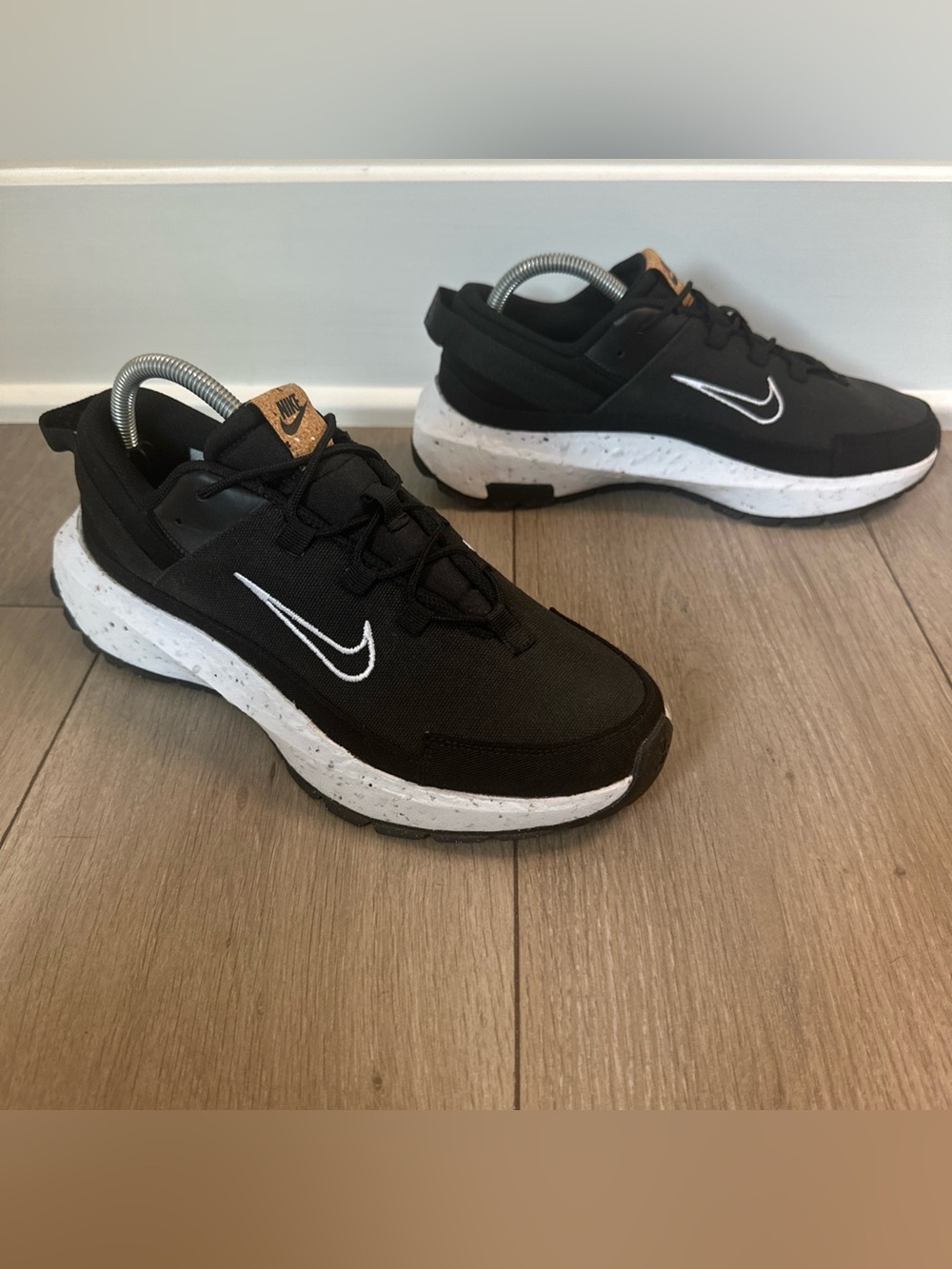 Nike Women's Size 9.5 Crater Remixa Black White Athletic Sneaker Shoes Canvas